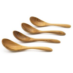 FaayHaus Teak Chinese Soup Spoons