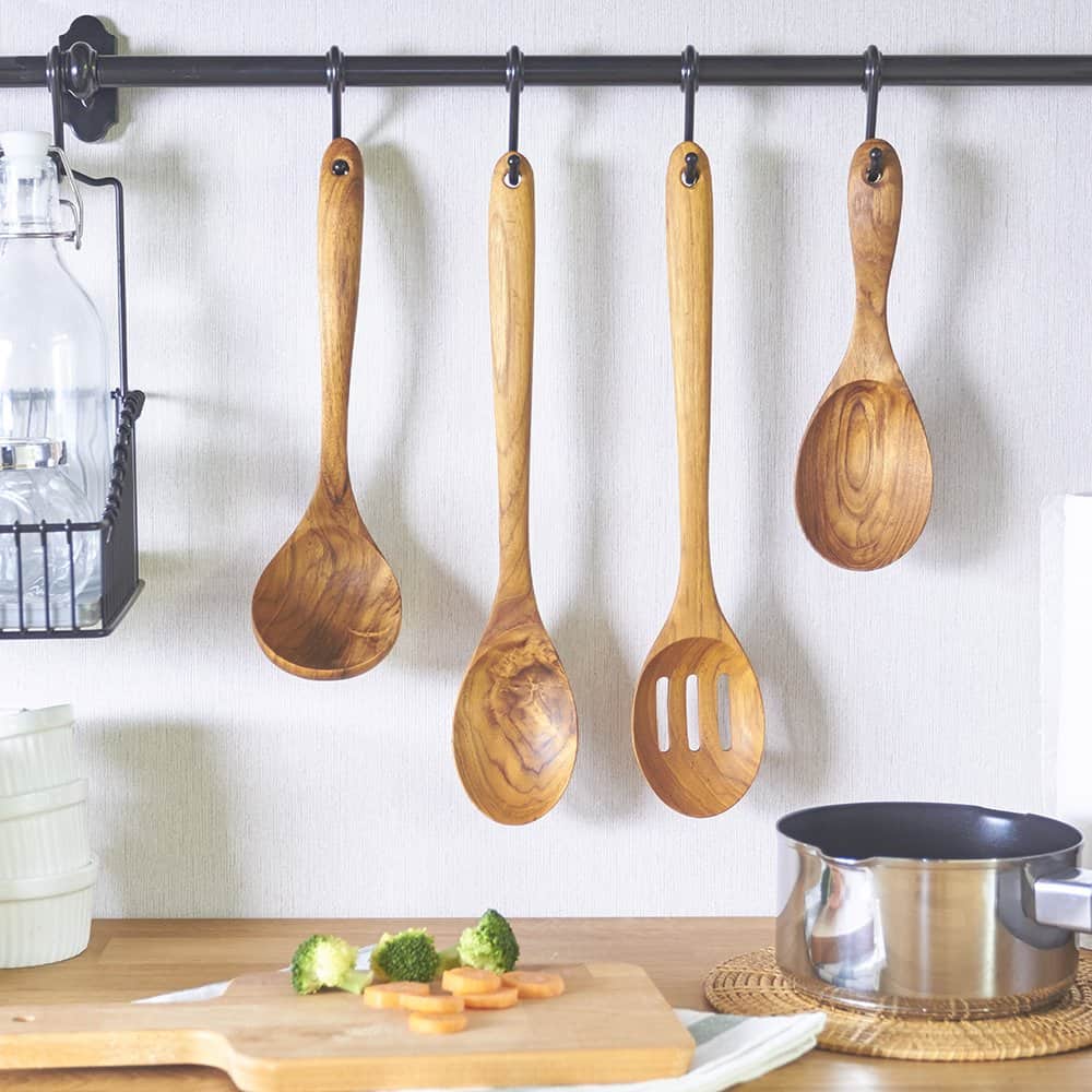 Teak Slotted Spoon, view 5 of 6