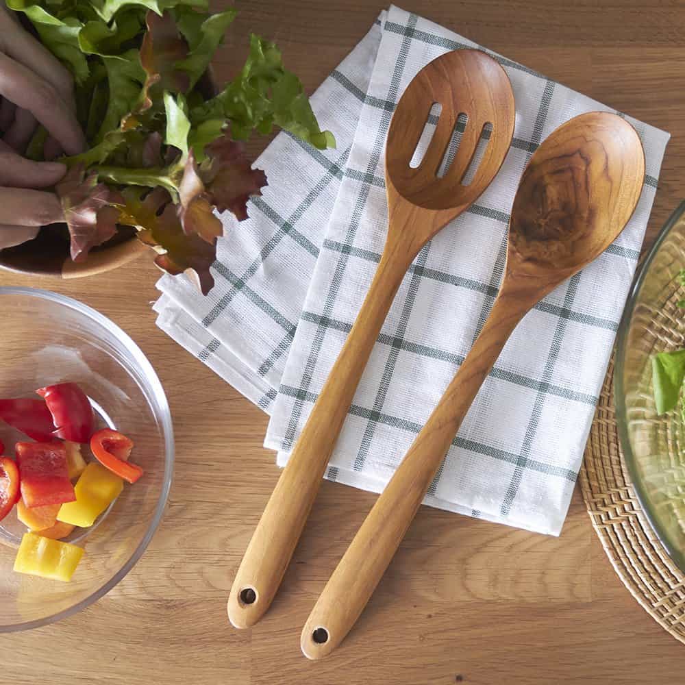 3-in-1 Handcrafted Teak Spoons, view 2 of 5