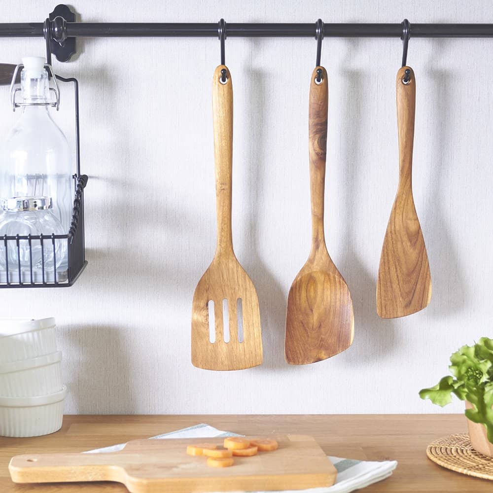 3-In-1 Teak Kitchen Utensils, view 3 of 4