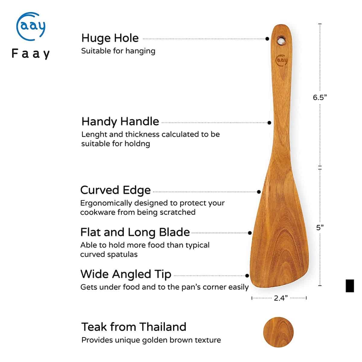 Teak Compact Spatula, view 2 of 6