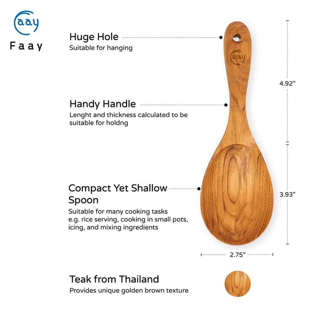 Versatile Teak Cooking Serving Spoon, view 2 of 4