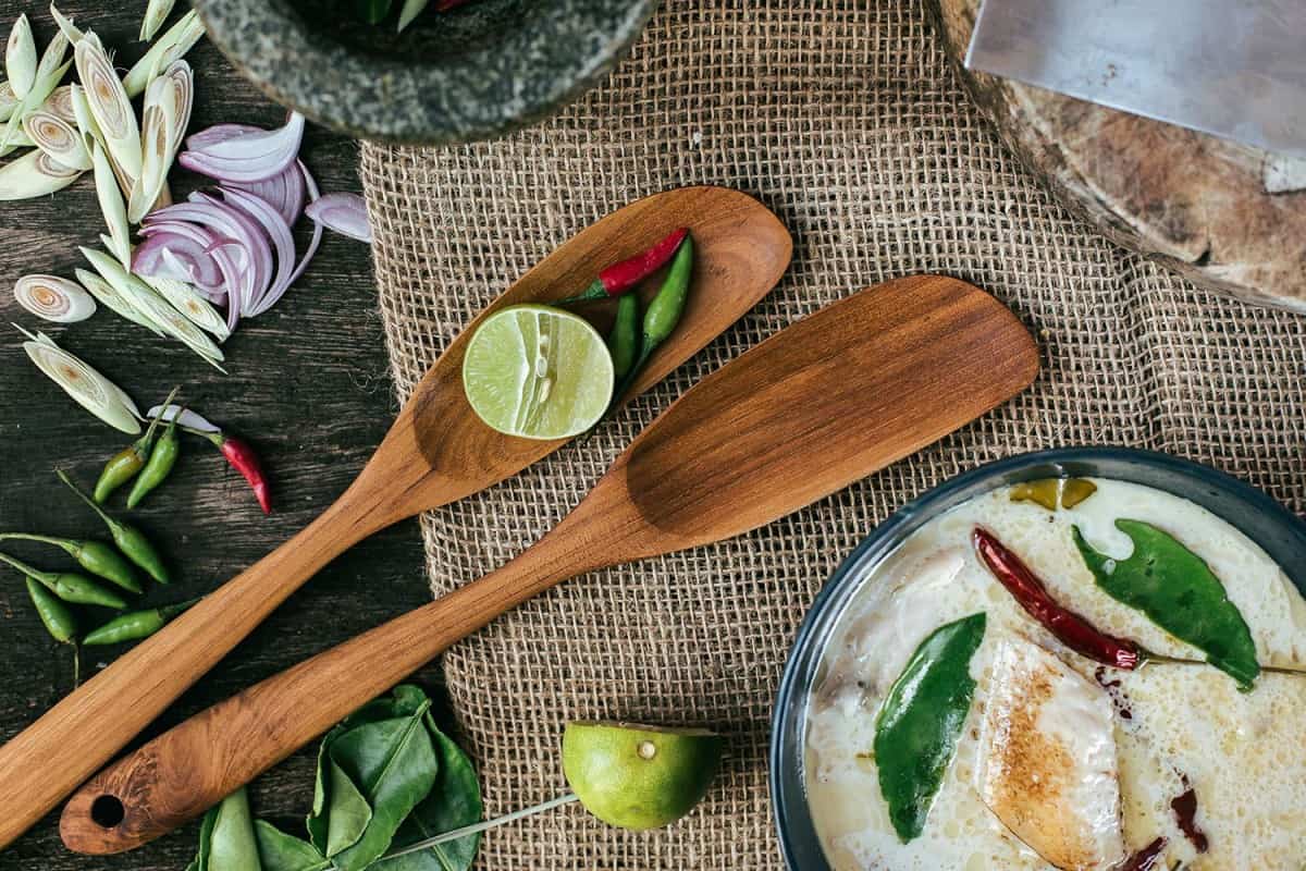 Teak Long Leaf Spoon, view 3 of 6