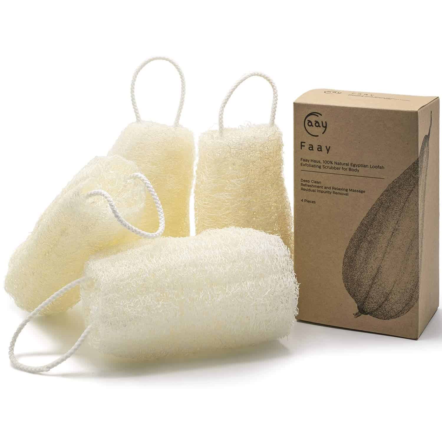FAAY 4 Pcs Gentle Texture Loofah Sponge