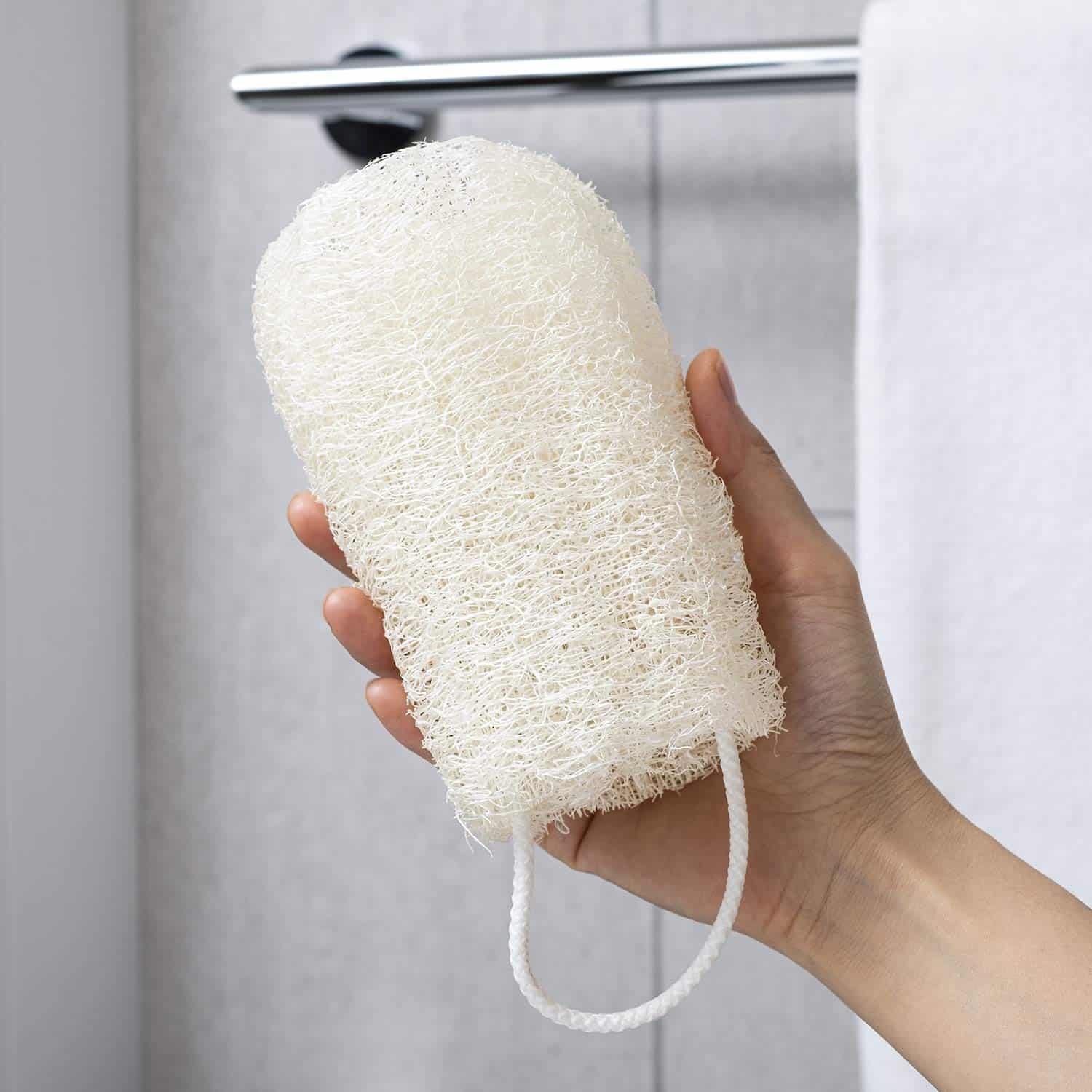 Handmade teak 4 Pcs Gentle Texture Loofah Sponge — view 4 of 4
