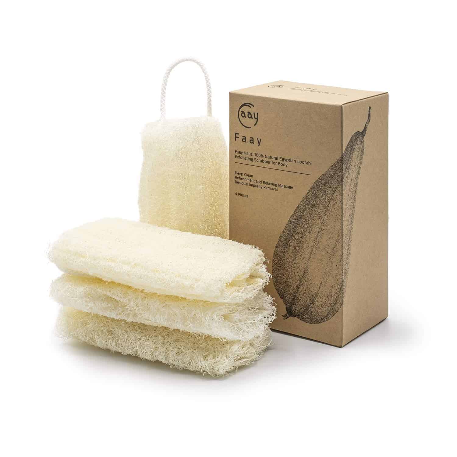 Handmade teak 4 Pcs Gentle Texture Loofah Sponge — view 3 of 4