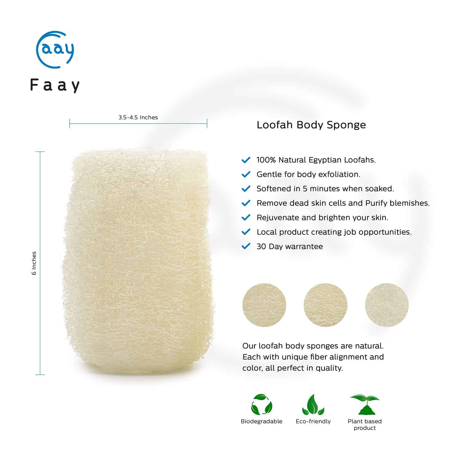 Handmade teak 4 Pcs Gentle Texture Loofah Sponge — view 2 of 4