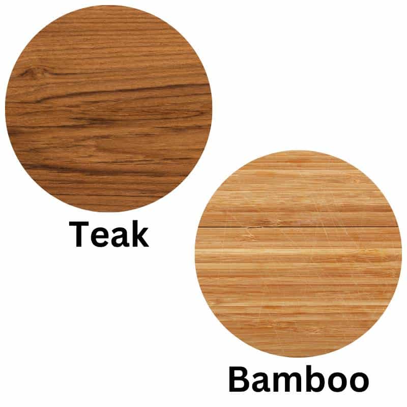teak vs bamboo texture
