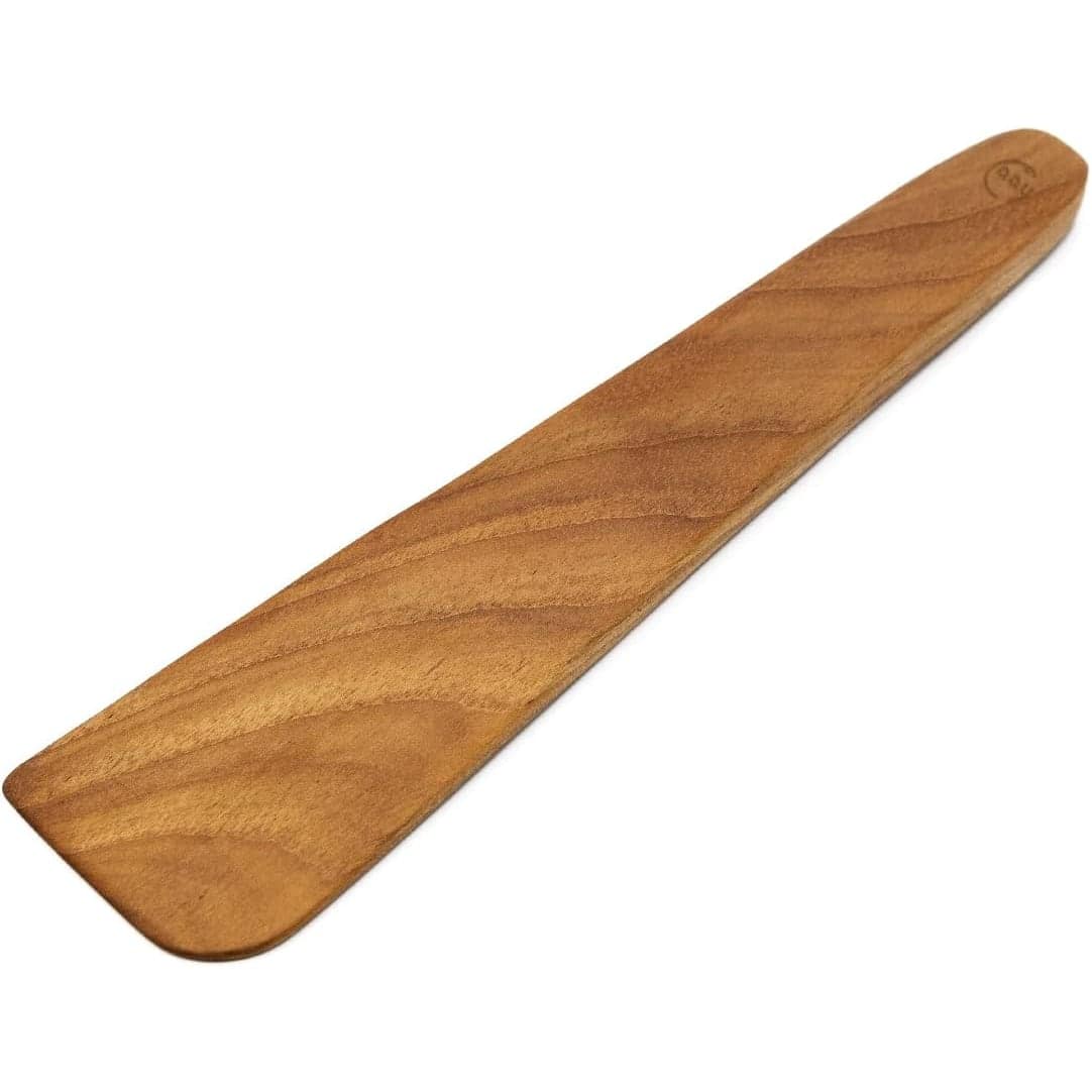 Handcrafted wooden kitchen spoon for cooking and serving.