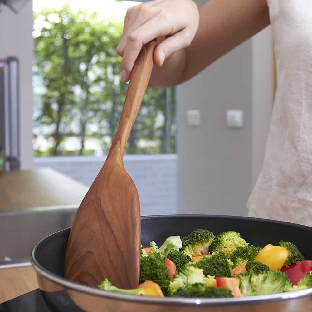 Wooden Utensils Safely on a non-stick pan